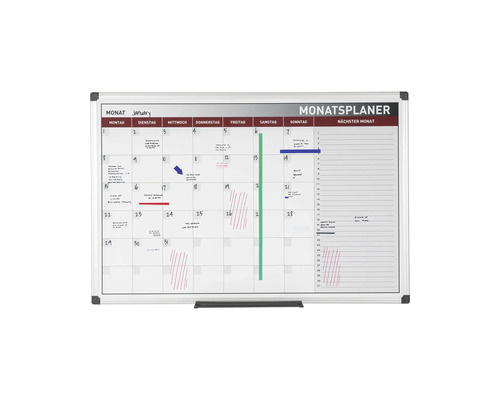 Monatsplaner mit Januar-Kalendarium und Notizbereich für den Folgemonat