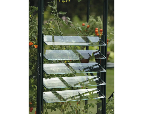Fenêtre de serre avec lamelles pour la ventilation