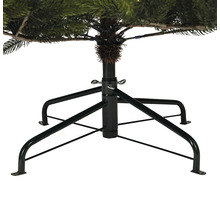 Gros plan sur le pied en métal noir d'un sapin de Noël pour la stabilisation.