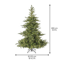 Sapin de Noël artificiel d'une hauteur de 180 cm et d'un diamètre de 132 cm.