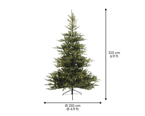 Arbre de Noël artificiel, 210 cm de haut, avec éclairage