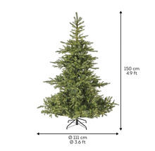 Sapin de Noël artificiel, hauteur 150 cm, avec lumières LED et pied