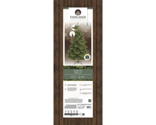 Everlands Alba sapin, emballage du produit sapin de Noël artificiel éclairé
