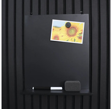 Schwarze magnetische Wandtafel mit Stift, Schwamm und Foto