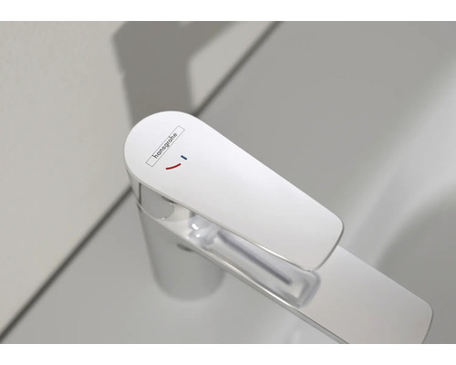 Logo Hansgrohe sur un robinet
