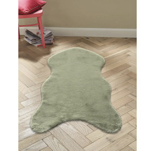 Fourrure décorative sur plancher en bois avec chaise et magazines en arrière-plan