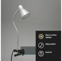 Lampe à pince à lumière blanc chaud, réglable et avec interrupteur