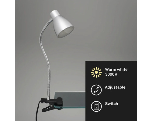 Lampe à pince à lumière blanc chaud, réglable et avec interrupteur