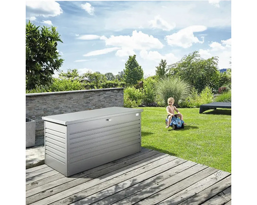 Caisse de rangement Biohort FreizeitBox 180, 181x79x71 cm gris quartz-métallique