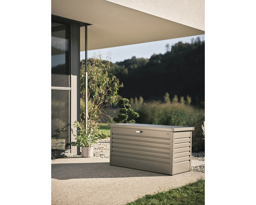 Caisse de rangement Biohort FreizeitBox 130, 134x62x71 cm gris quartz-métallique