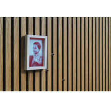 Panneaux muraux avec structure en bois et un cadre photo fixé dessus