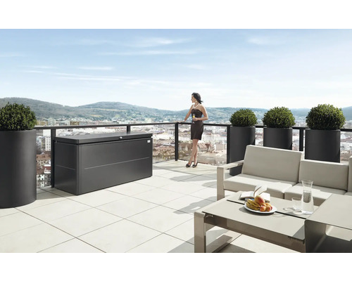 Auflagenbox Biohort LoungeBox 200, 200 x 84 x 88,5 cm, dunkelgrau-metallic