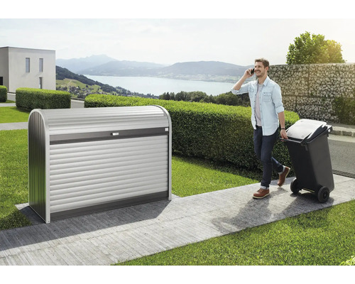 Cache-poubelle biohort StoreMax 160 163 163x78x120 cm gris foncé métallique