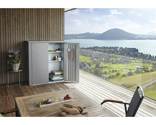 Terrassenschrank Biohort Romeo M High 132 x 57 x 181 cm quarzgrau-metallic
