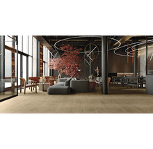 Photo d''intérieur d''un restaurant moderne avec plancher en bois, sièges et éléments décoratifs