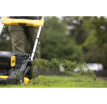 Tondeuse à gazon en cours d''utilisation pour la tonte de la pelouse