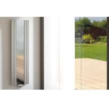 Radiateur vertical avec miroir dans la salle de bain