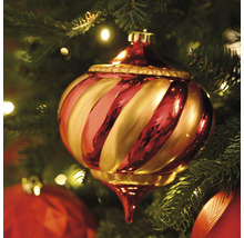 Décoration de sapin de Noël à rayures sur le sapin de Noël