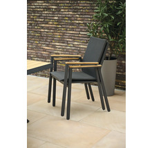 Chaise de jardin avec accoudoirs en aluminium et revêtement textile