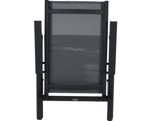 Gartensessel mit Armlehnen aus Metall und Textilgewebe