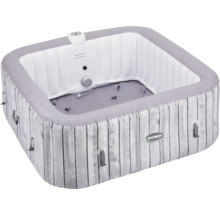 Jacuzzi gonflable avec aspect bois et logo Marimex