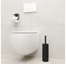 WC suspendu avec plaque de commande, support papier toilette et brosse de toilette