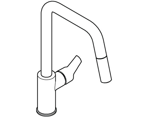 Schéma d''un robinet de cuisine à col de cygne