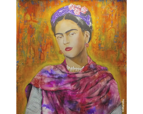 Peinture d''une femme avec un châle et un couvre-chef