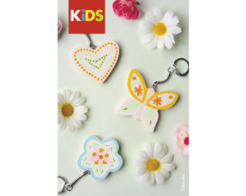 Porte-clés décoratifs en forme de cœur, de papillon et de fleur