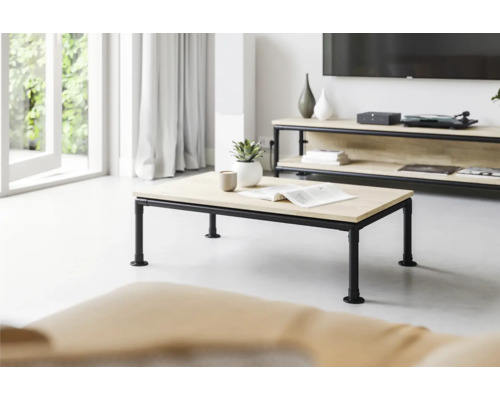 Wohnzimmer mit Couchtisch und TV-Möbel im modernen Stil