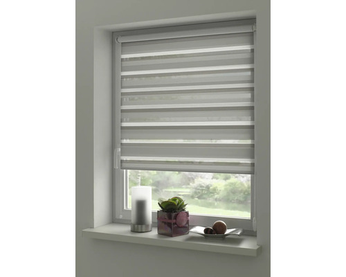 Fenster mit einem Doppelrollo zur Lichtregulierung