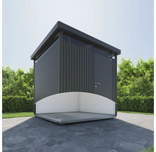 Abri de jardin moderne avec toit plat et dalle de sol