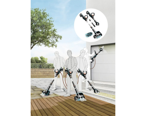 Illustration d'une brosse électrique pour le nettoyage des surfaces extérieures.