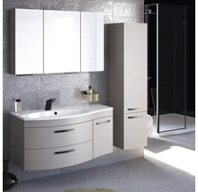 Modernes Badezimmer mit Waschtischunterschrank, Spiegelschrank und Hochschrank