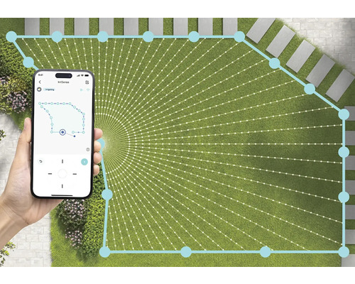 Smartphone avec application pour le contrôle de l''irrigation du jardin