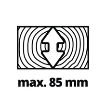 Maximale Holzdicke 85 Millimeter