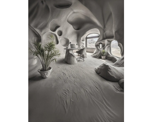 Image intérieure d'un bureau avec bureau, chaise et plantes d'intérieur