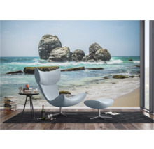 Fototapete mit Strandmotiv, Felsen im Meer und Inneneinrichtung