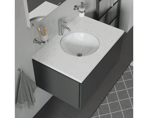 Lavabo avec meuble sous-vasque dans une salle de bain moderne