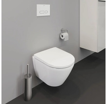 WC suspendu avec brosse de toilette et support papier