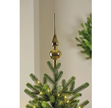 Goldfarbene Christbaumspitze auf einem Weihnachtsbaum