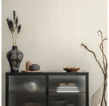 Buffet noir avec façades en verre et accessoires décoratifs pour une ambiance élégante