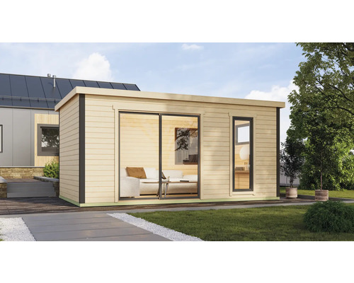 Maison de jardin moderne avec porte coulissante et fenêtre