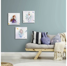Tableaux muraux décoratifs avec des motifs du film La Reine des Neiges dans la chambre d''enfant.
