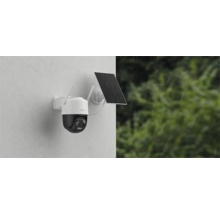 Caméra de surveillance avec panneau solaire pour montage extérieur