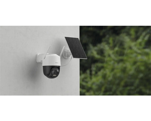 Caméra de surveillance avec panneau solaire pour montage extérieur