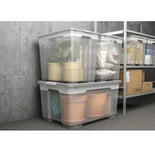 Boîtes de rangement transparentes empilées avec couvercles pour le stockage de divers objets