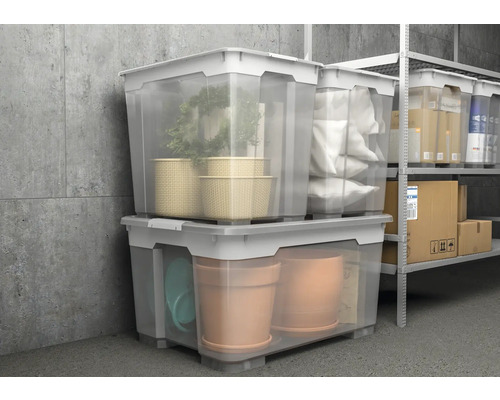 Boîtes de rangement transparentes empilées avec couvercles pour le stockage de divers objets