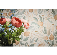 Papier peint décoratif à motif floral avec bouquet au premier plan