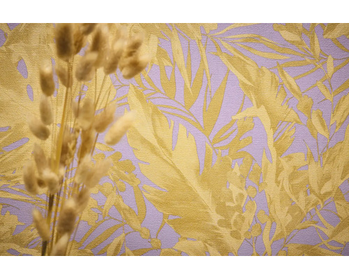 Gros plan d'un papier peint avec motif de feuilles